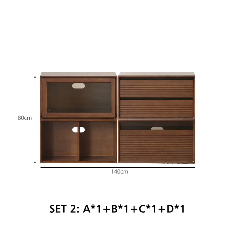 Julius solid black walnut stackable storage cabinet modules – view 4