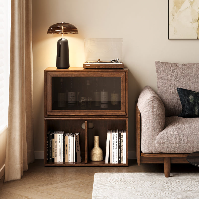 Julius solid black walnut stackable storage cabinet modules – view 8