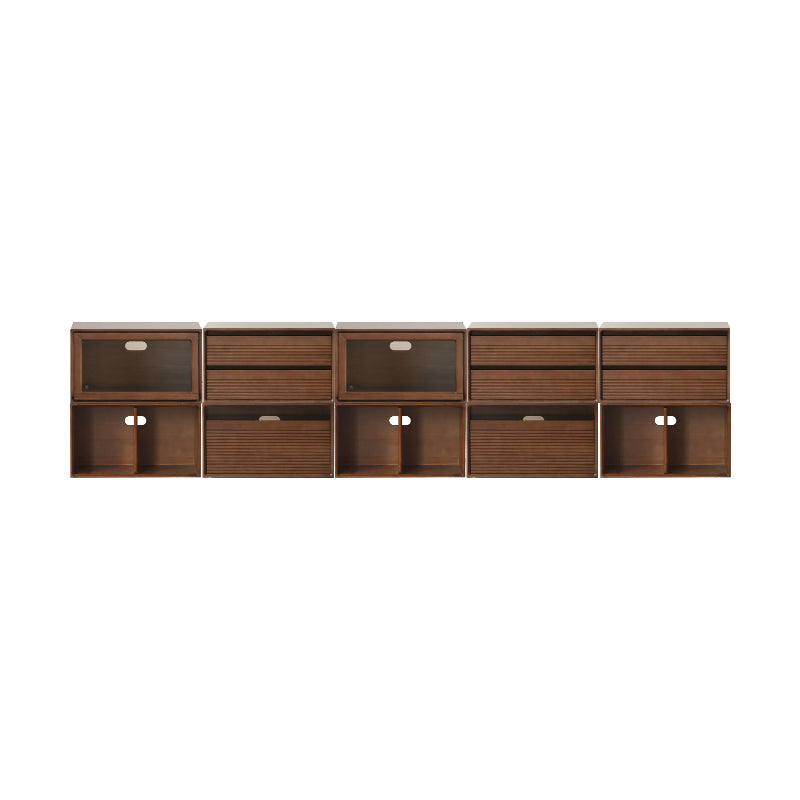Julius solid black walnut stackable storage cabinet modules – SET 3, view 6