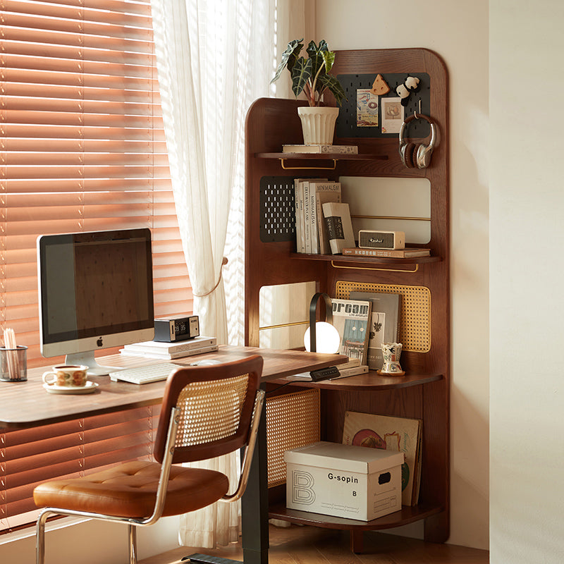 Kareem oak and carbon crystalline panel bookshelf in walnut – view 2