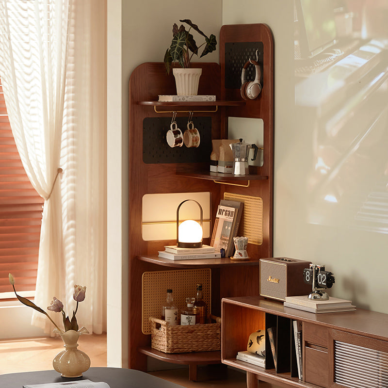 Kareem oak and carbon crystalline panel bookshelf in walnut – view 3