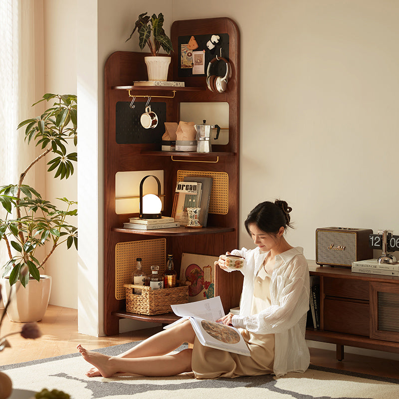 Kareem oak and carbon crystalline panel bookshelf in walnut – view 4