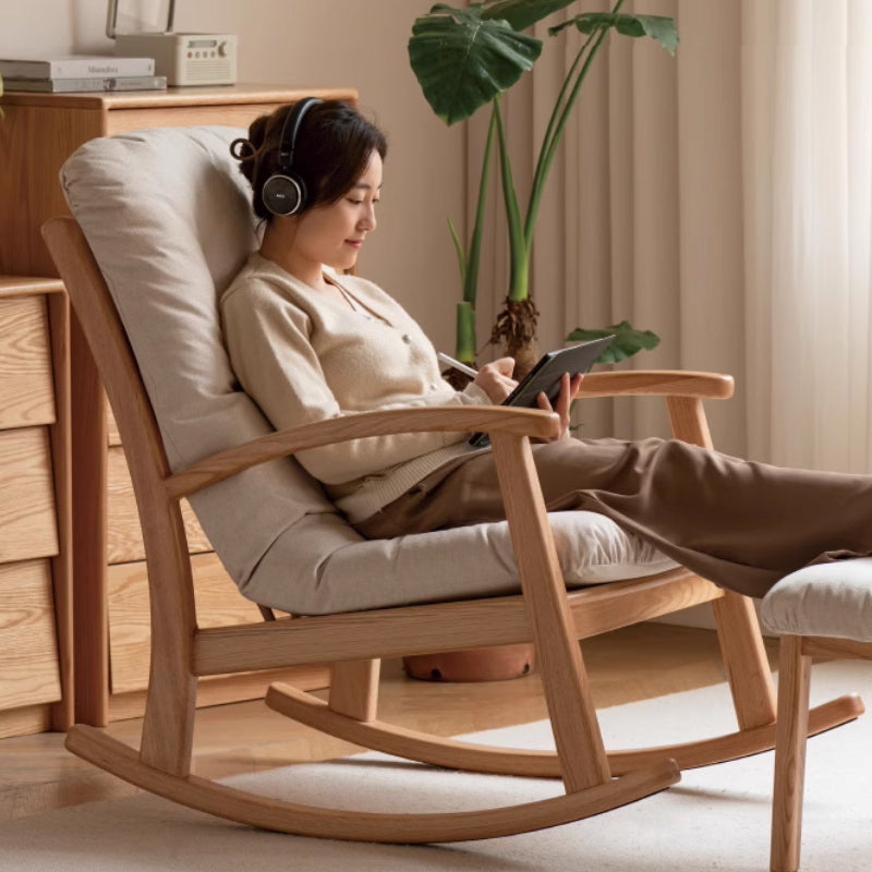 Kathryn Wooden Rocking Chair with Optional Stool – view 2