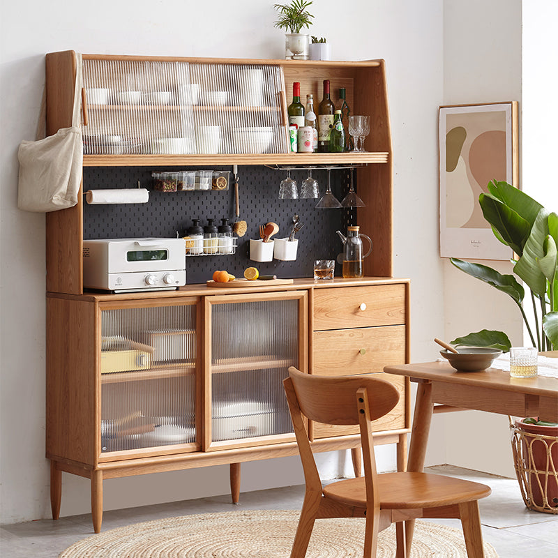 Keedy solid cherry wood sideboard in natural finish