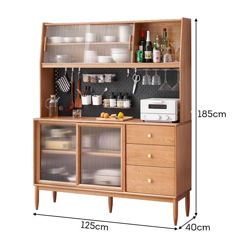 Keedy solid cherry wood sideboard in natural finish – view 10
