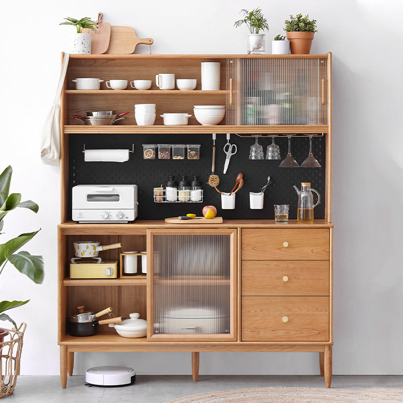 Keedy solid cherry wood sideboard in natural finish – view 2