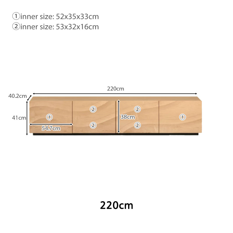 Kelly Solid Hard Maple and Oak Timber TV Unit 220cm 240cm – view 9