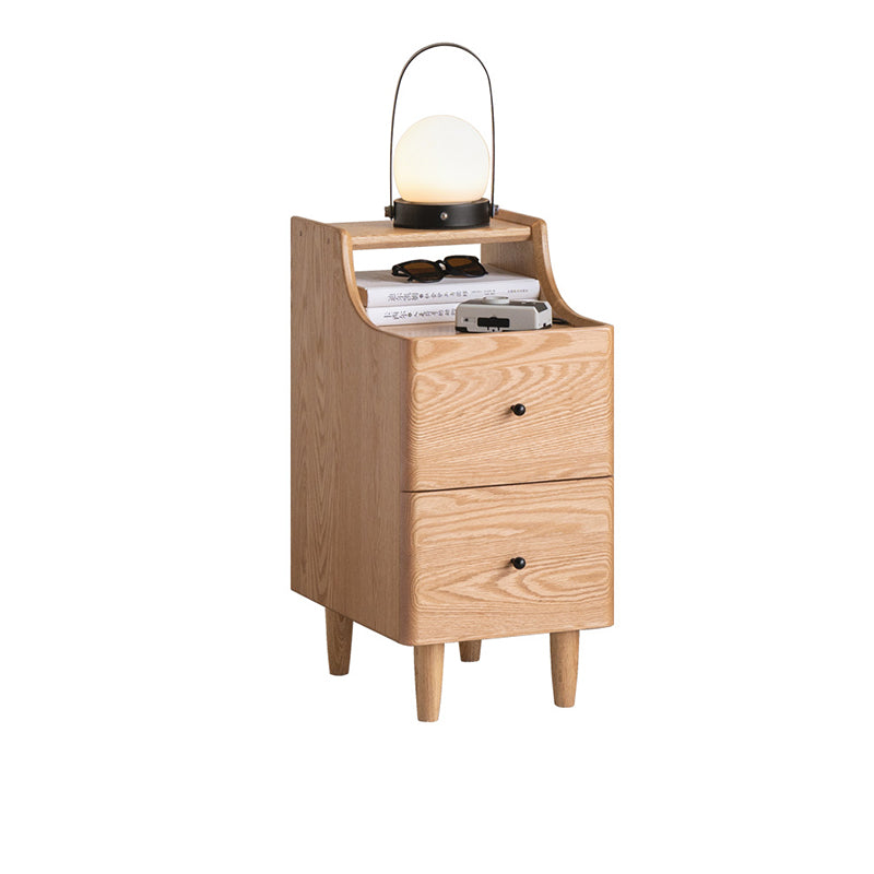 Kenneth Solid American Oak Bedside Table with Drawer, Two Widths – view 10