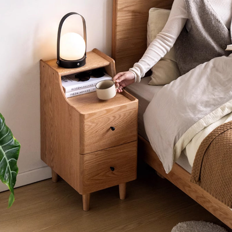 Kenneth Solid American Oak Bedside Table with Drawer, Two Widths – 30cm, view 6