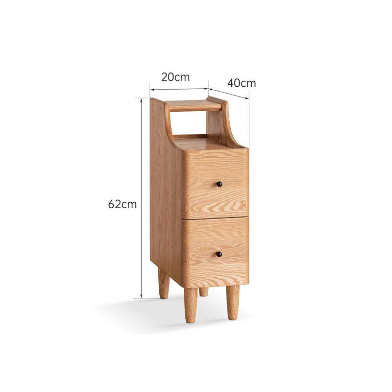 Kenneth Solid American Oak Bedside Table with Drawer, Two Widths – view 5