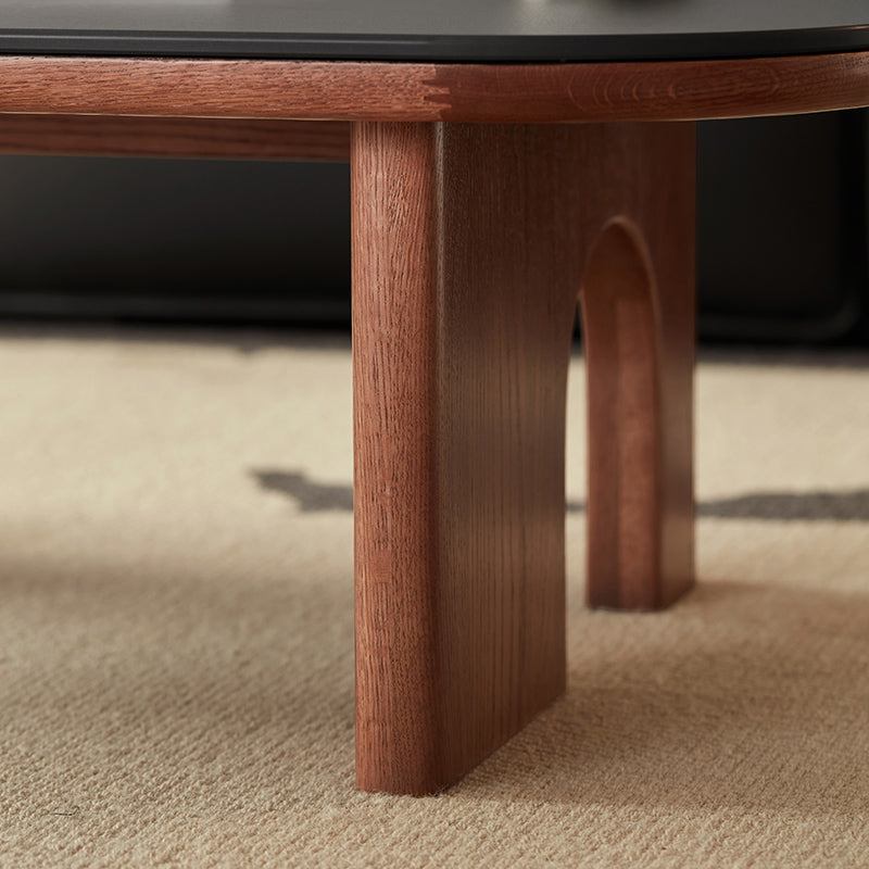 Koree Solid American Oak Coffee Table with Matte Ceramic Top 120cm – view 8