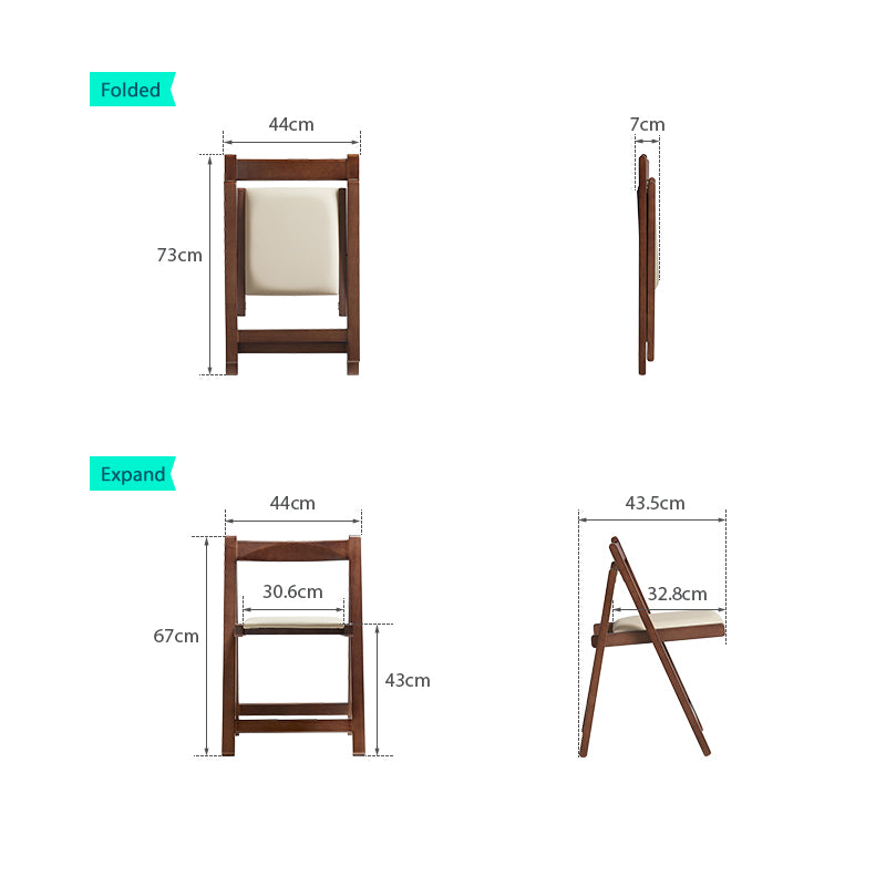 Kurt folding timber dining chair in walnut colour – view 13