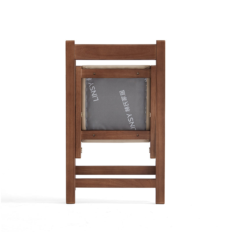Kurt folding timber dining chair in walnut colour – view 9