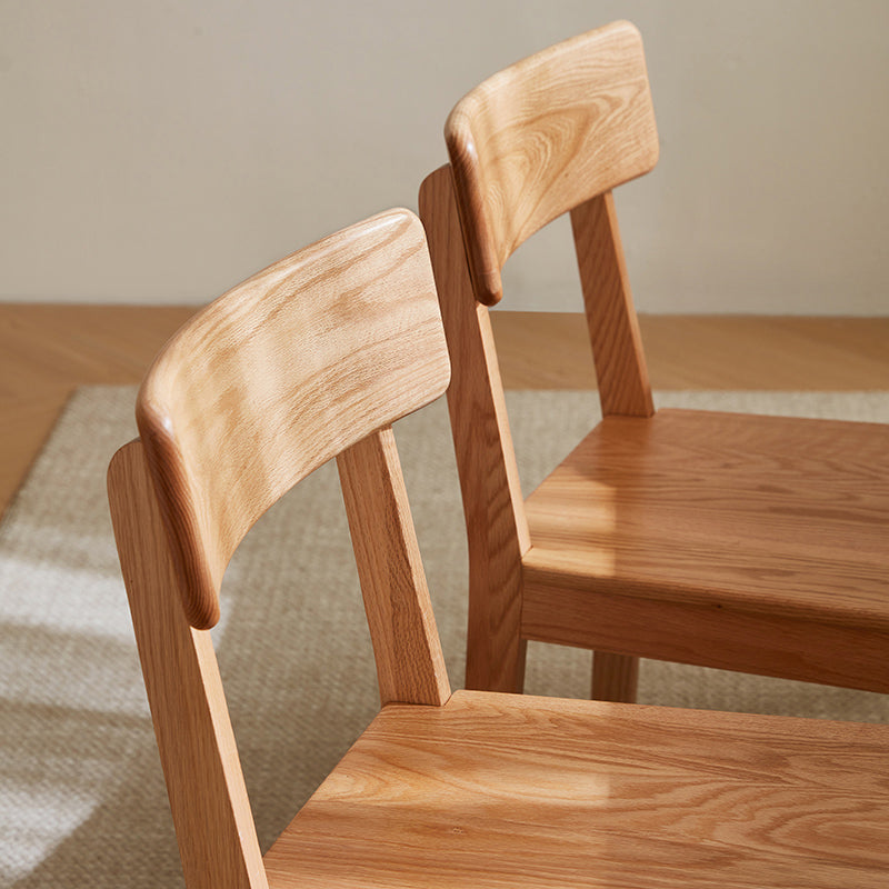 Kya armless solid oak dining chair in walnut colour – view 10