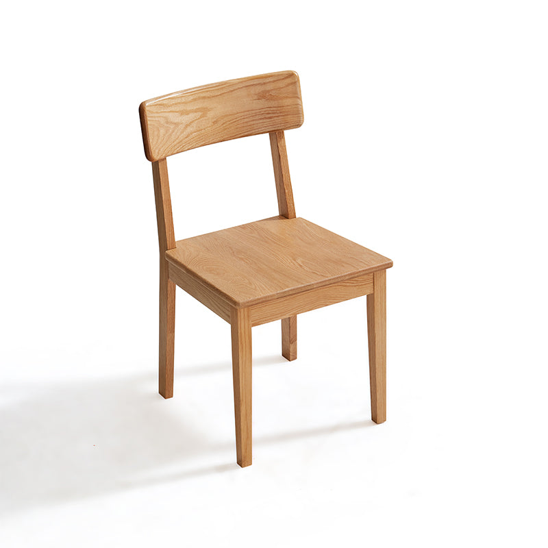 Kya armless solid oak dining chair in walnut colour – view 12
