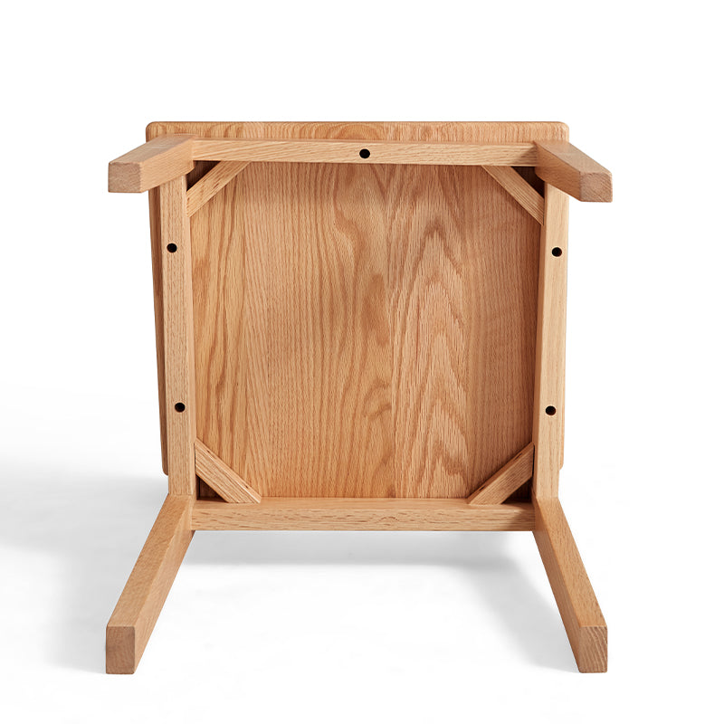 Kya armless solid oak dining chair in walnut colour – view 15