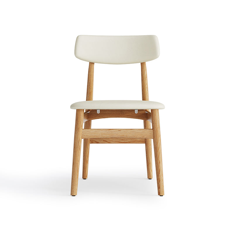 Kya armless solid oak dining chair in walnut colour – view 19