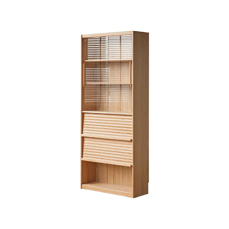 Kyson solid American oak tall bookshelf – Natural Wood, view 7