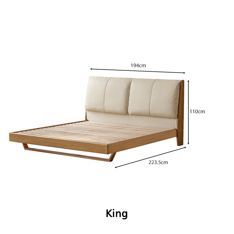 Aurelia Genuine Leather and Ash Wood Queen King Bed Frame – view 9