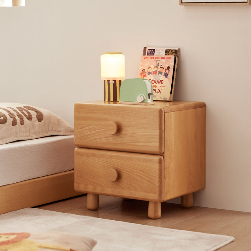 Linton Solid Beech Kids Bedside Table with Drawer 40cm – view 2