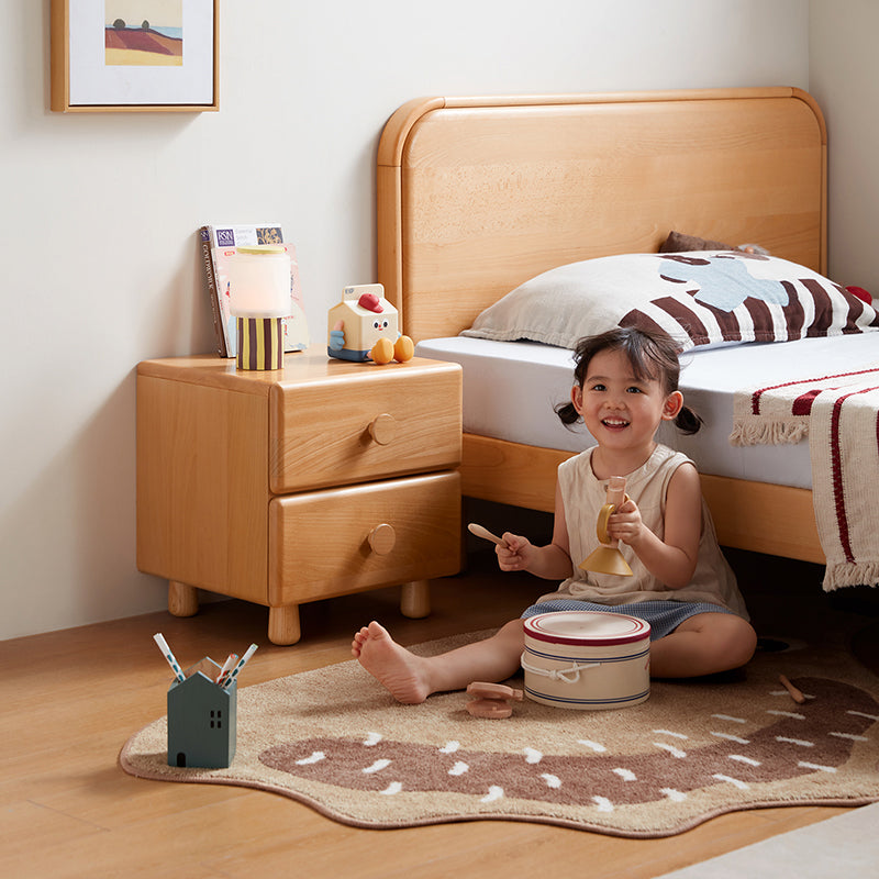Linton Solid Beech Kids Bedside Table with Drawer 40cm – view 5