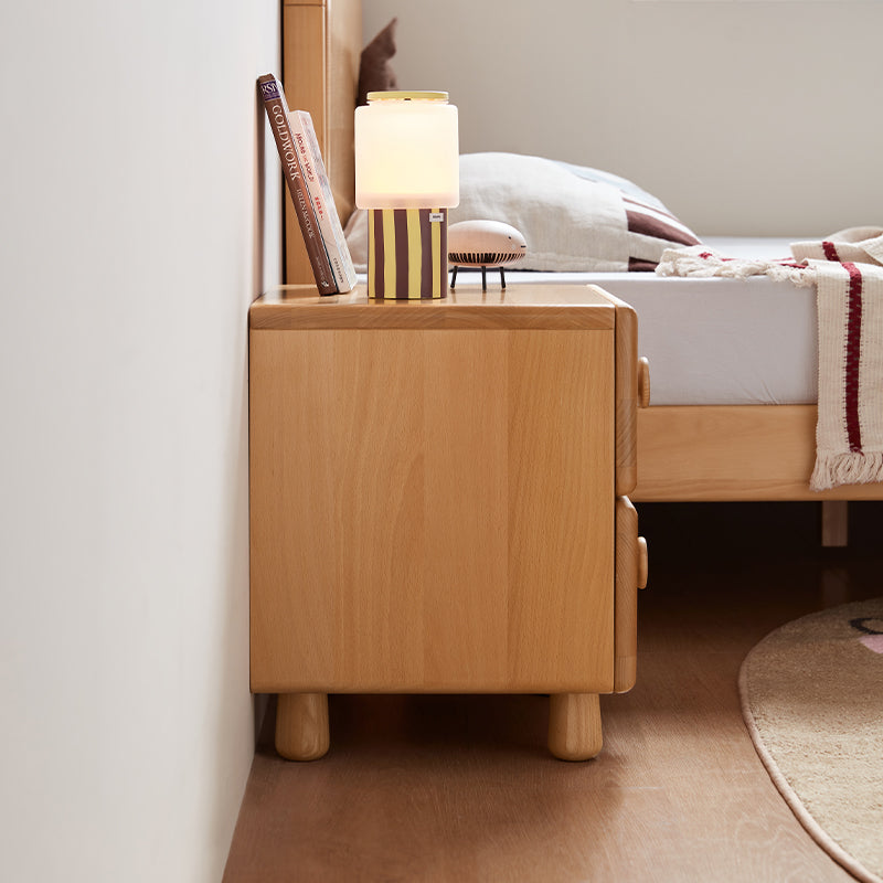 Linton Solid Beech Kids Bedside Table with Drawer 40cm – view 6