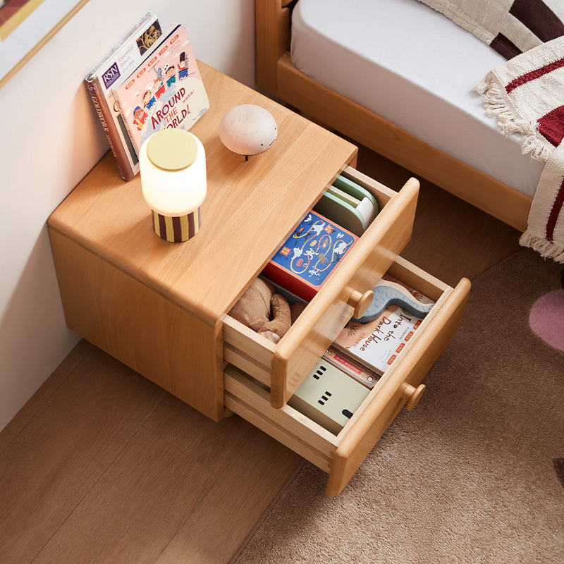 Linton Solid Beech Kids Bedside Table with Drawer 40cm – view 8