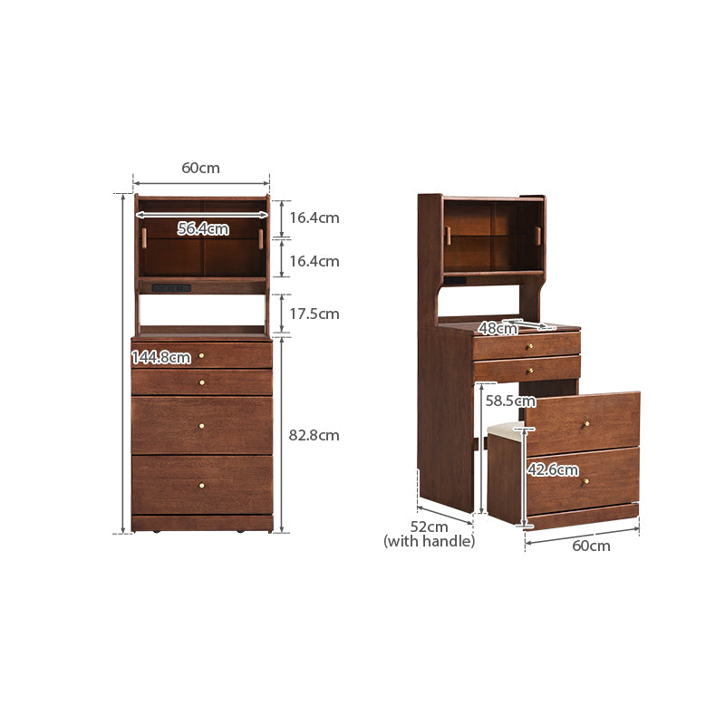 Lorraine rubberwood dressing table in walnut colour – view 20