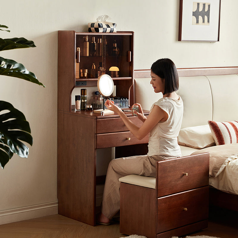 Lorraine rubberwood dressing table in walnut colour – view 4