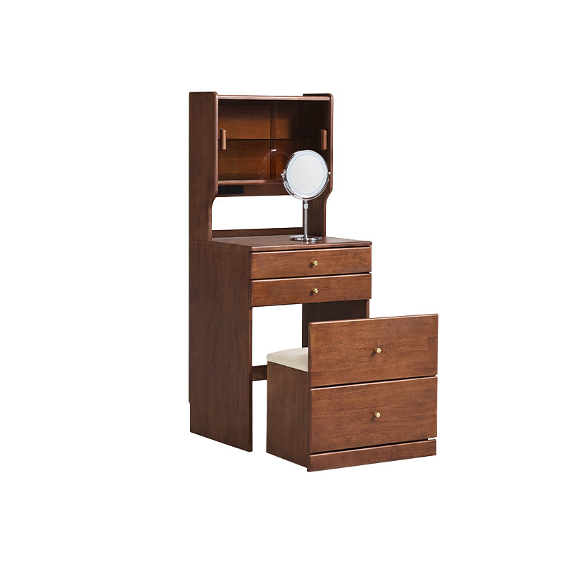 Lorraine rubberwood dressing table in walnut colour – Table+Mirror, view 15