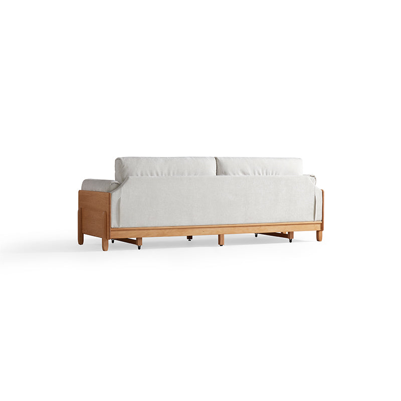 Lucille light grey chenille sofa bed on oak frame – view 21