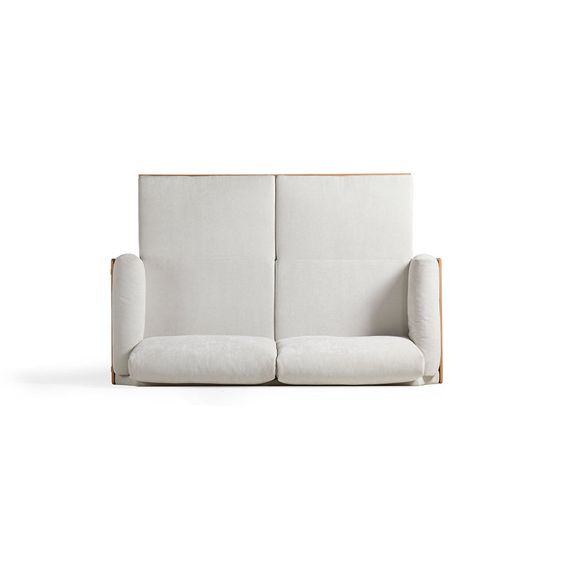 Lucille light grey chenille sofa bed on oak frame – view 23