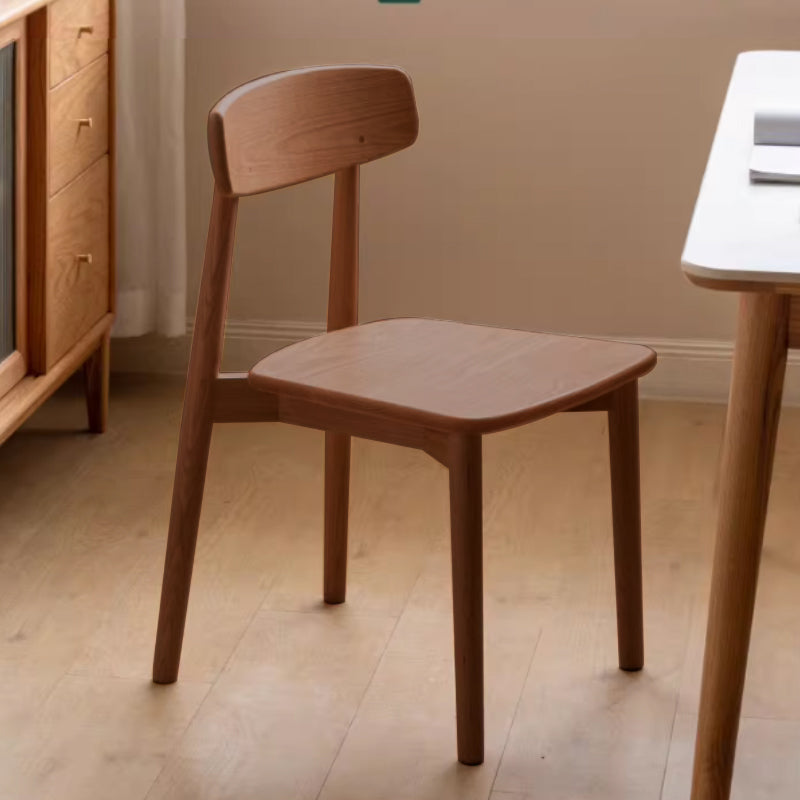 Lyra armless solid black walnut dining chair