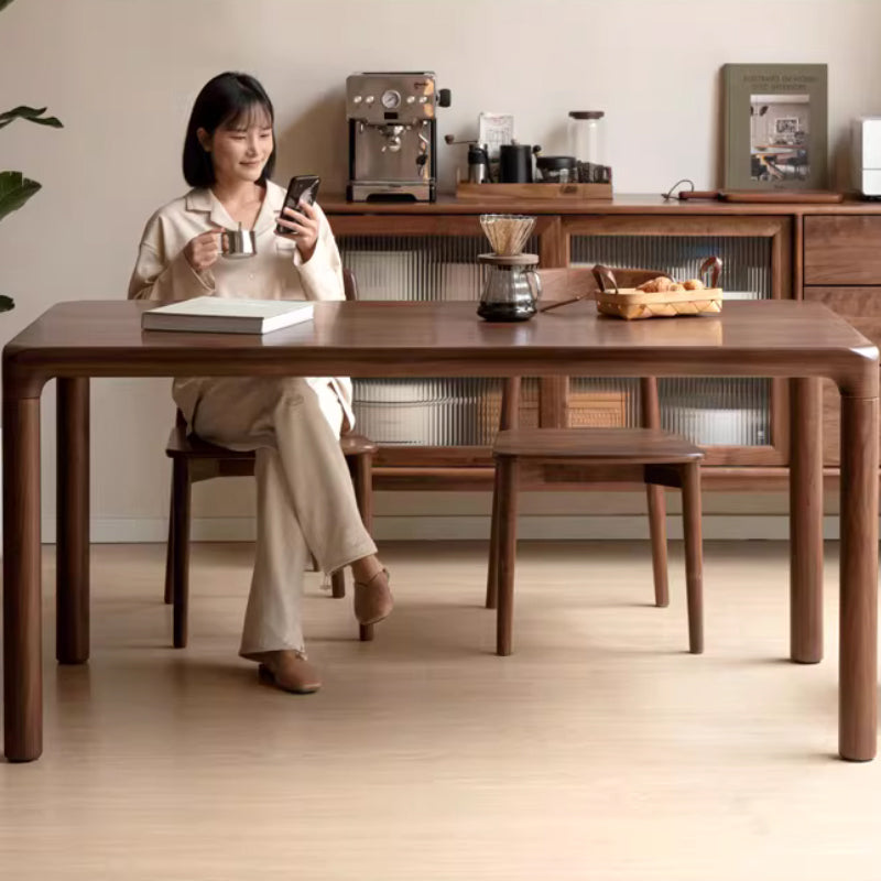 Lyra solid black walnut dining table – view 2