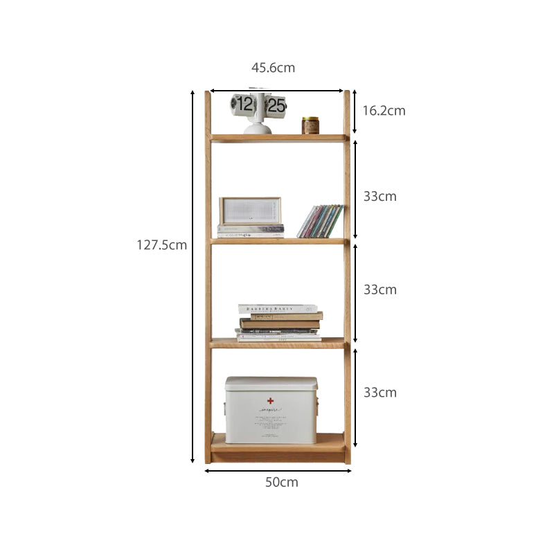 Mabel solid oak bookcase with tiered shelves – view 6
