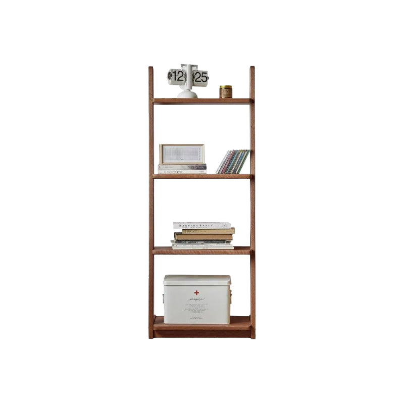 Mabel solid oak bookcase with tiered shelves – Walnut, view 7