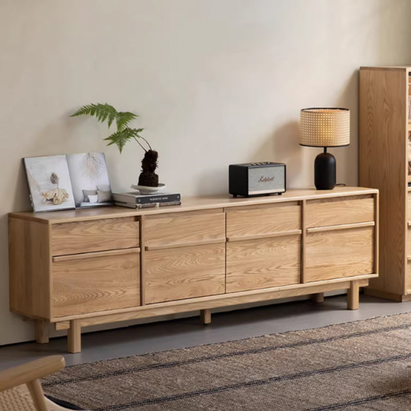 Madeleine wooden TV unit with drawers – Natural Wood, view 11