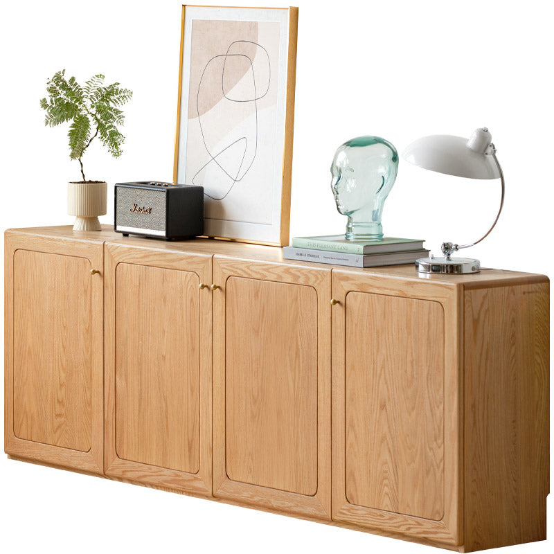 Mainn solid American oak 4-door TV unit in natural finish – view 7