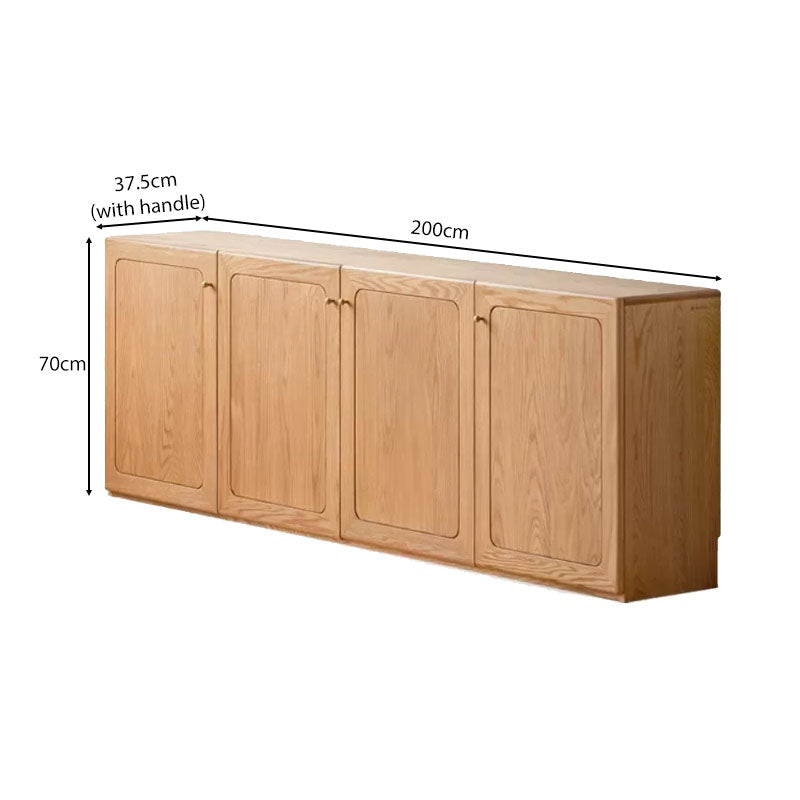 Mainn solid American oak 4-door TV unit in natural finish – view 9
