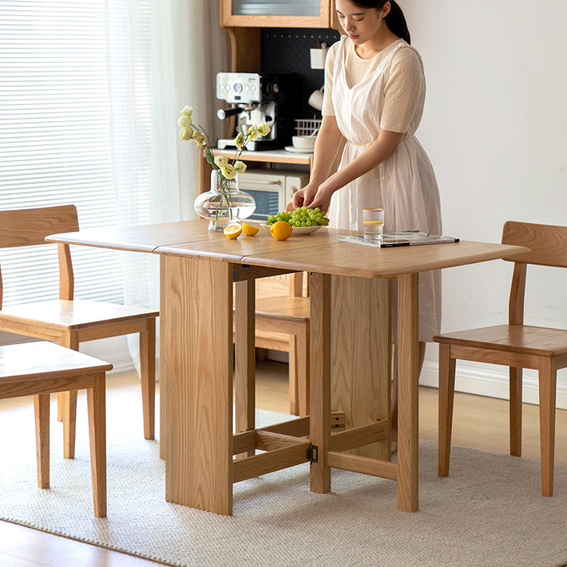 Mariah solid American oak extendable dining table in natural wood – view 3