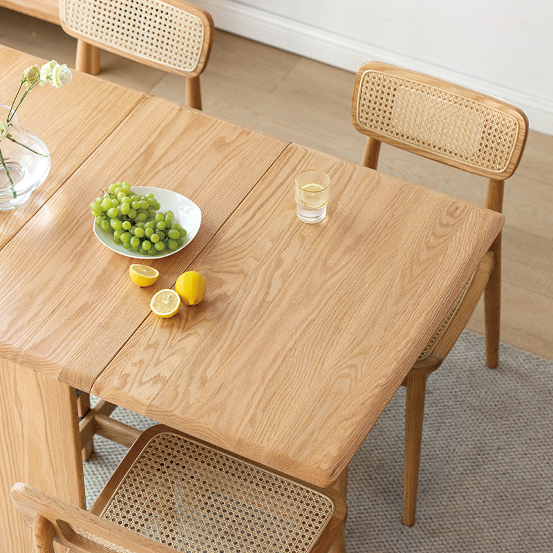 Mariah solid American oak extendable dining table in natural wood – view 9