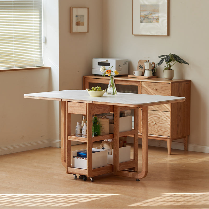 Maris solid American oak and ceramic extendable dining table