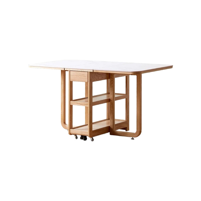 Maris solid American oak and ceramic extendable dining table – Natural Wood, view 11