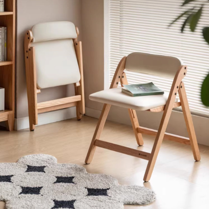 Maris folding solid oak dining chair with cushioned seat