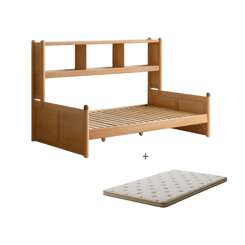 Marius Pinewood and Solid Beech Kids Bed with Built-In Shelves 135cm – A, view 5