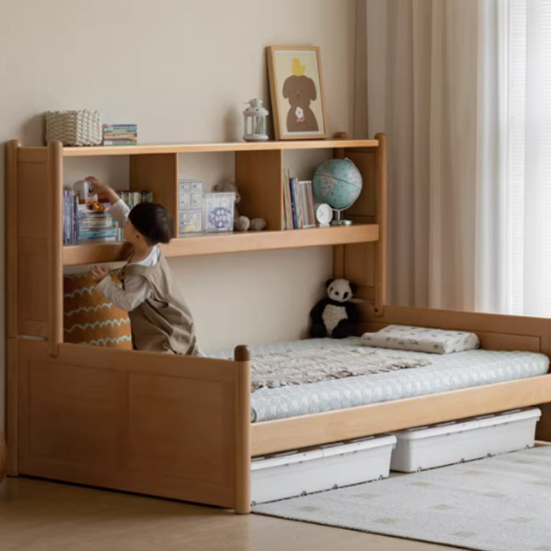 Marius Pinewood and Solid Beech Kids Bed with Built-In Shelves 135cm – view 2