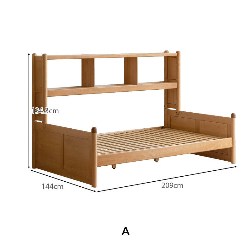 Marius Pinewood and Solid Beech Kids Bed with Built-In Shelves 135cm – view 4