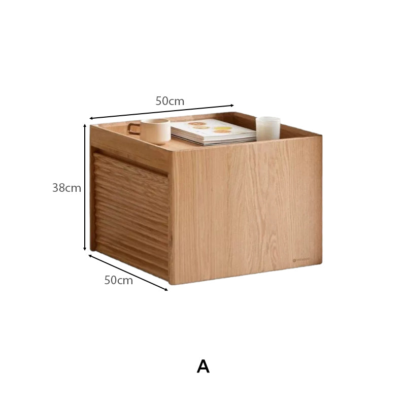 Marshall Solid Oak Coffee Table Set with Ceramic Tops, Natural or Walnut – view 14