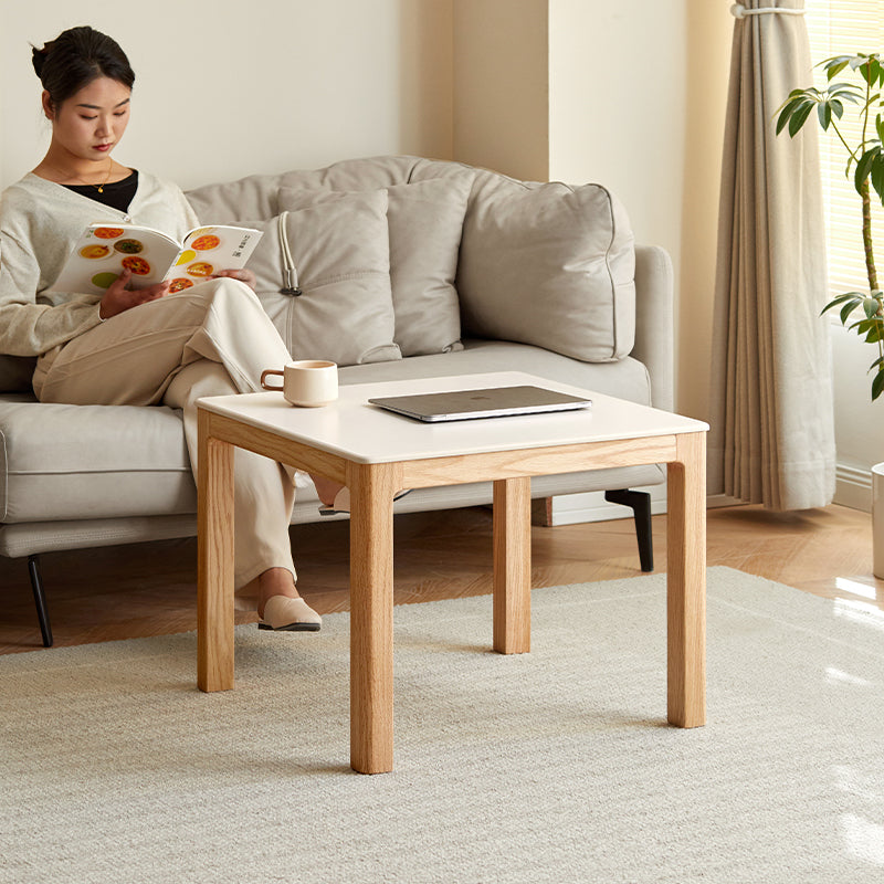 Marshall Solid Oak Coffee Table Set with Ceramic Tops, Natural or Walnut – view 15