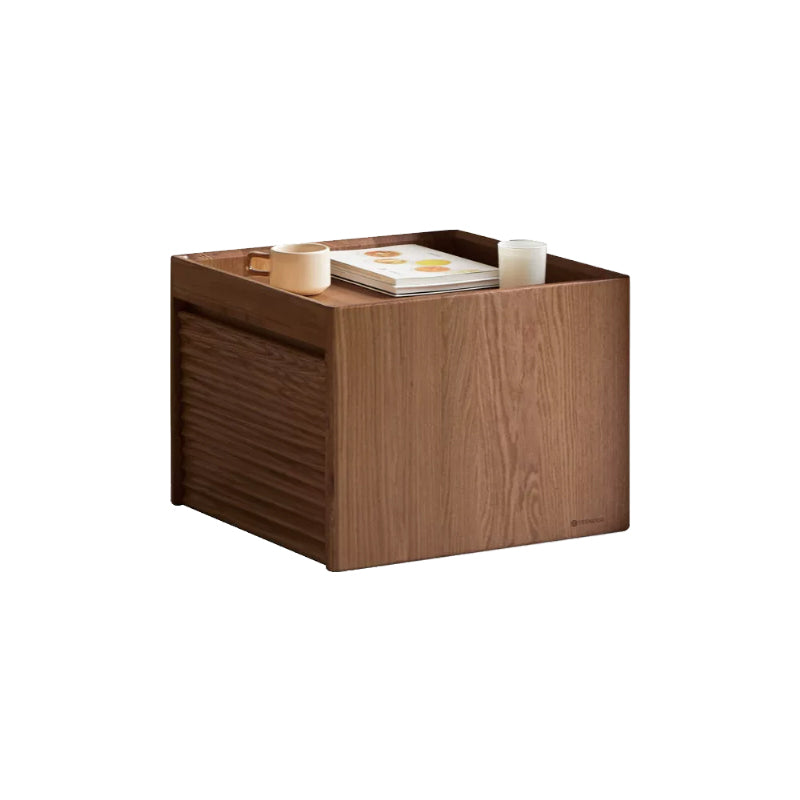 Marshall Solid Oak Coffee Table Set with Ceramic Tops, Natural or Walnut – Walnut A, view 18